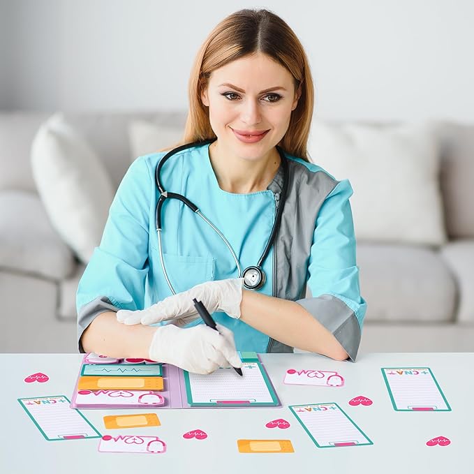 B1ykin Sticky Notes Set - Cartoon Theme Cute Self-Stick Notes Pad Teacher Appreciation Gifts， Self-Adhesive Writing Memo Pages Sticky to Do Notepad for Kids Employee School Office (CNA)