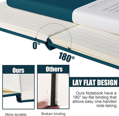 Lined Journal Notebook, (Turquoise), 160 Pages, Medium 5.7 inches x 8 inches - 100 gsm Thick Paper, Hardcover