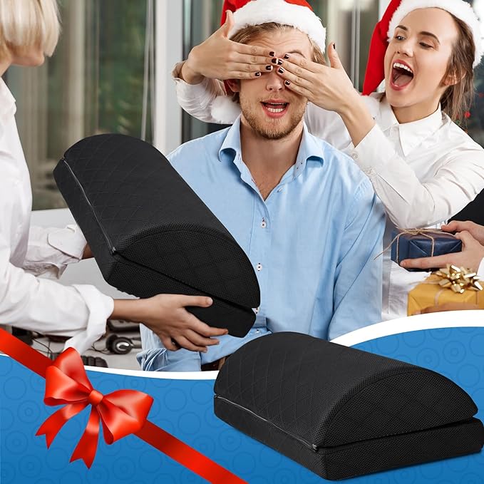 Foot Rest,Desk & Gaming Accessories,Foot Rest for Under Desk at Work,Comfortable Footrest with 2 Adjustable Heights & Removable Cover, Office Desk Accessories（Black-19.7 in）