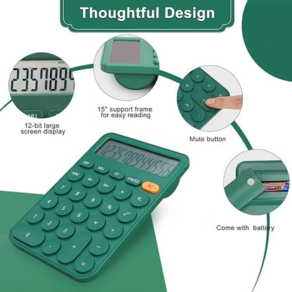 Standard Calculator 12 Digit,6.2 * 4.2in Desktop Large Display and Buttons,Calculator with Large LCD Display for Office,School, Home & Business Use,Automatic Sleep,15 °Tilt Screen
