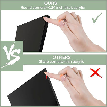 Acrylic Book Display Stand - Cookbook Holder for Kitchen (Black)