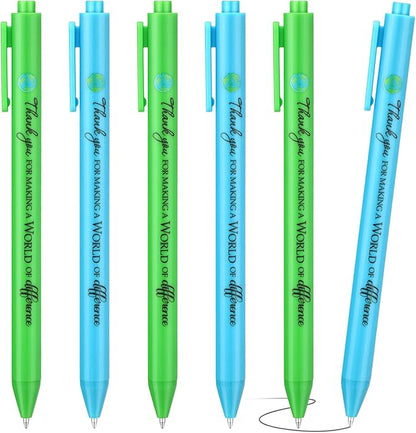 24 Pcs Earth Day Pens Bulk Earth Party Favors Novelty Cute Green Pens Blue Retractable Ballpoint Pen Earth Day Gift Pens for Desk Decoration Accessories Stationery Office, 2 Styles