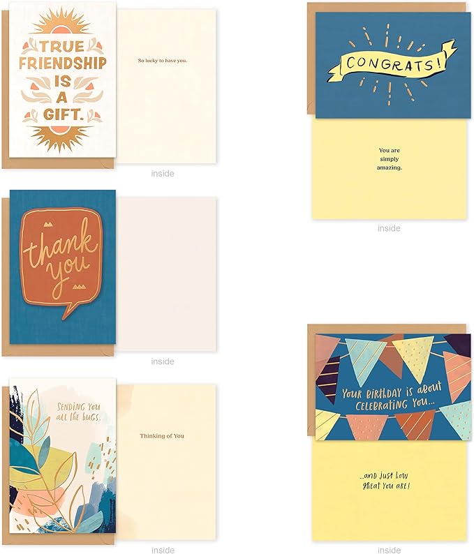 American Greetings 10-Count All Occasions Card Bundle with Envelopes- Birthday, Congrats, Support, Friendship, Thank You, and Sympathy