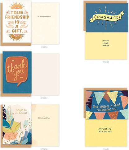 American Greetings 10-Count All Occasions Card Bundle with Envelopes- Birthday, Congrats, Support, Friendship, Thank You, and Sympathy