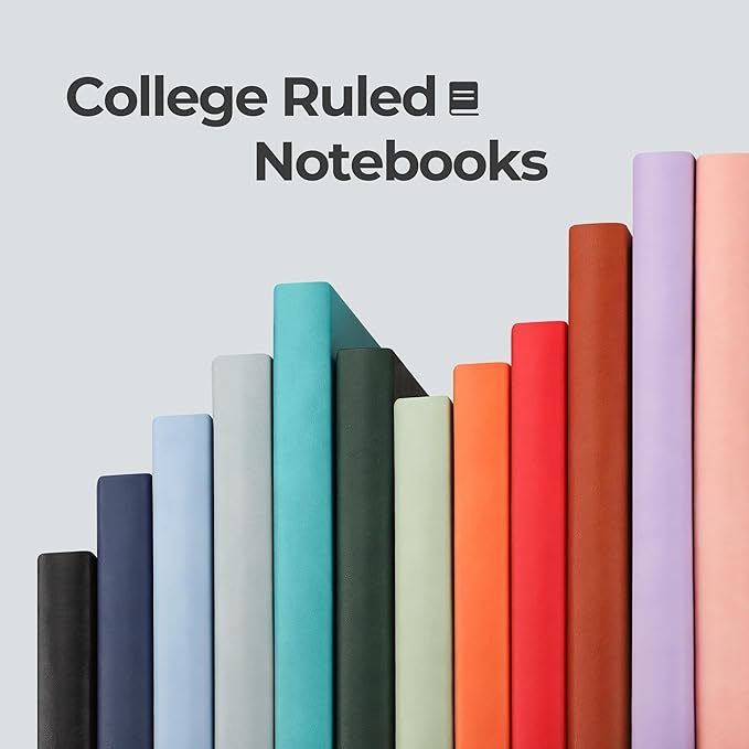 RETTACY Journaling Notebooks, B5 Lined Journal Notebook with 320 Numbered Pages, 7.6" × 10", Medium, Journal Notebook for Writing, Work, School, Leather Softcover, 100 GSM Thick Paper (Blue-gray)