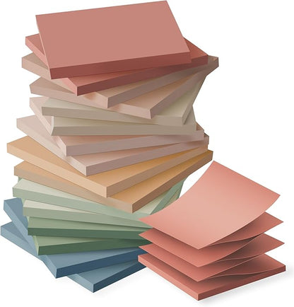 (16 Pack) Pop Up Sticky Notes 3x3 in Post Accordion Stickies Super Sticking Power Memo Pads Vintage Colors