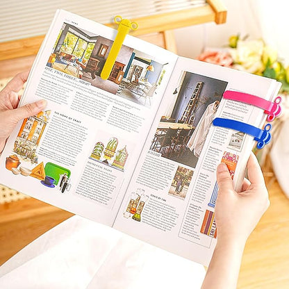 3pcs Page Bookmarks for Reading, Automatic Book Marks Tailored for Book Enthusiasts, Unique and Cute Book Page Holder Markers Clip Reading Accessories Gifts（Rose Yellow Blue）