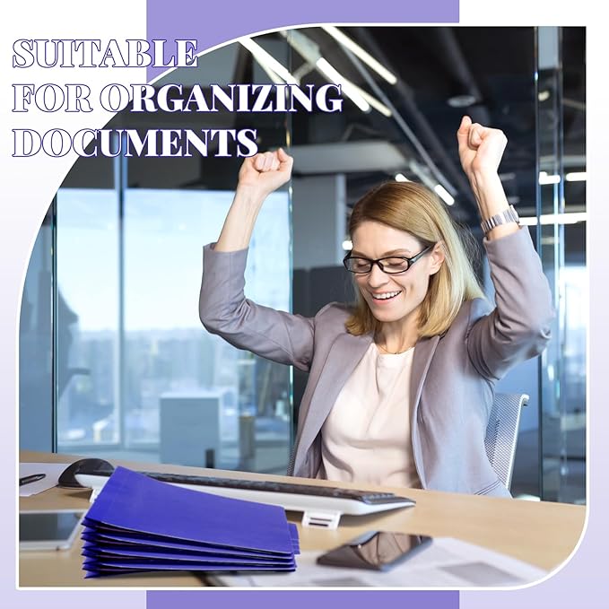 48 Pcs Classification Folders Bulk 2 Dividers File Folder with Fastener 2 Prongs Letter Size Pressboard Filefolders with 3.5 Inch Expansion for Organize Office Medical Document (Purple)