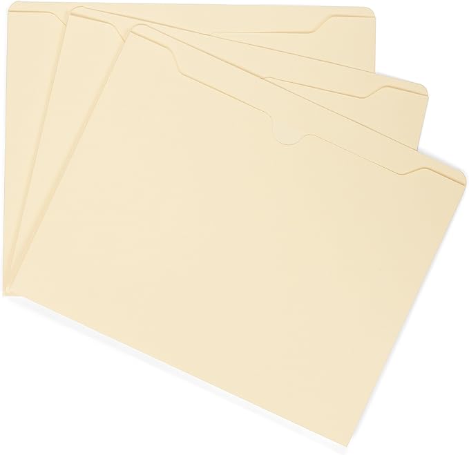 Blue Summit Supplies 2 Inch Manila File Jacket, 50 Folders, Reinforced Straight Cut Tab, Heavy Duty 2 Inch Expansion Pocket, Letter Size, 50 Pack