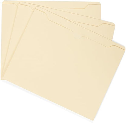 Blue Summit Supplies 2 Inch Manila File Jacket, 50 Folders, Reinforced Straight Cut Tab, Heavy Duty 2 Inch Expansion Pocket, Letter Size, 50 Pack