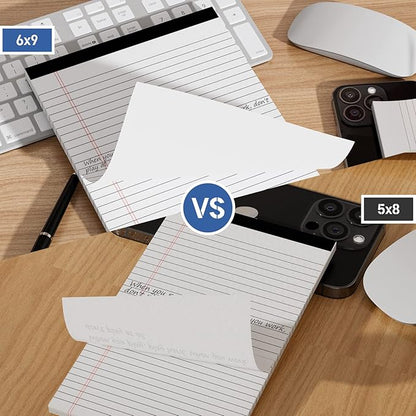 Legal Pads 12 Pack of Note Pads 6 x 9 Inch Notepad 21lb Thick Paper Legal Pad 30 Sheets Note Pad College Ruled Small Legal Pads 29 Lines Writing Pads for Writing, Sketching, and Note-Taking