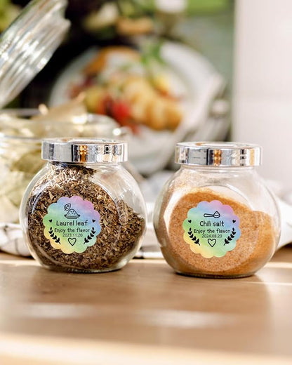 Phomemo 2” Wavy Circle Thermal Label, Self-Adhesive Direct Sticker Labels, Thermal Printer Label for Logo Design, Name Tag, Thanks Card, Address, QR Code, 500 Labels/Roll, Gradient