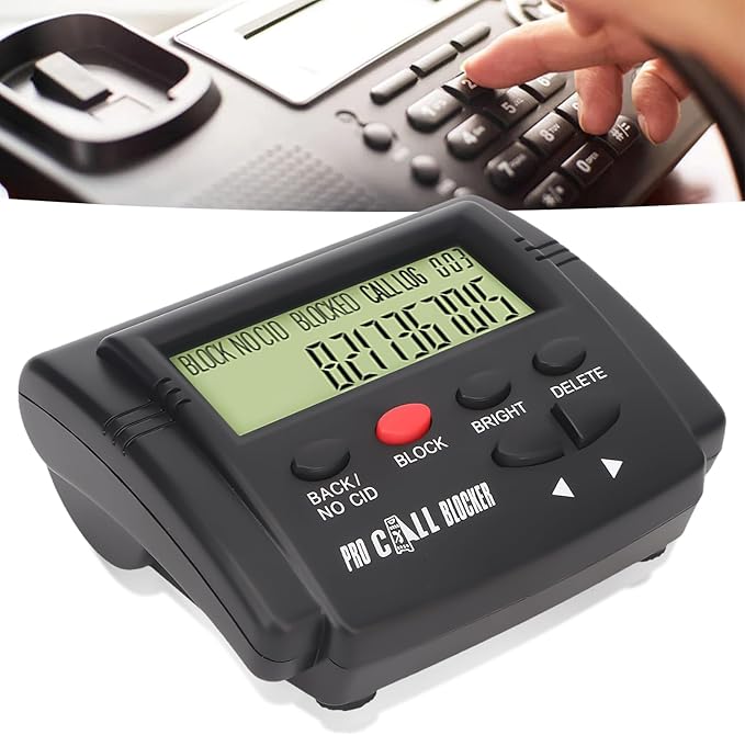 Call Blocker for Landline Phones,2000 Groups Large Capacity Prevent Harassment Caller ID Box,Home Phone Auto Call Block with LCD Display,Scam Call Blocker for Home Phones,for Answering Machine