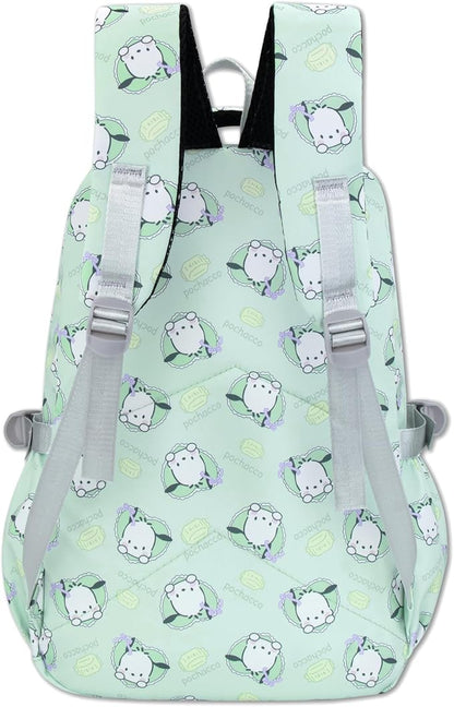 Roffatide Anime Pochacco All Over Print Large Capacity Casual Backpack Laptop Backpack Travel Hiking Rucksack Bike Backpack Blue