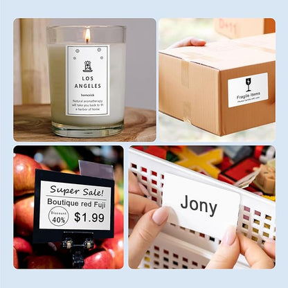 CLABEL Upgrade Thermal Label 6 Roll 1.96" x 3.14" for 221B/220B/230B Label Maker, 50x80mm 90 Sheet Sticker Labels,Waterproof, Oil-Proof, Anti-frictional