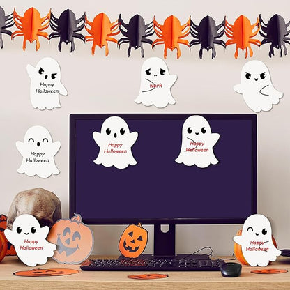 48Pcs Halloween Ghost Sticky Notes Self-Adhesive Halloween Cute Ghost Note Pads Removable Ghost Memo Notes for Halloween School Office Home Students Teachers Present