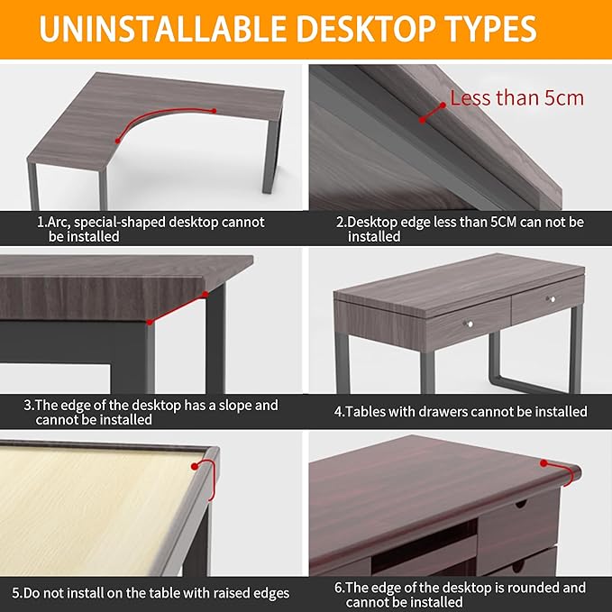 Desk Extender 24 x 12 Inch Foldable Table Extension Folding Wall Table Keyboard Extender for Desk Clamp-on Shelf for Dorm Bunk, Laundry Room (Black)