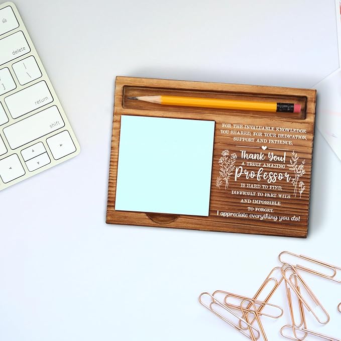 Professor Gifts for Women, Men, from Student, Professor Appreciation Gifts, Thank You Professor Gifts, Professor Office Desk Decor Gifts Self-Stick Note Pad Holders ZSS16