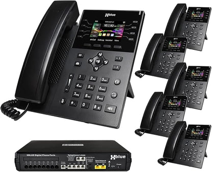 XBLUE X16 Plus VoIP System Bundle with (6) IP8g IP Phones - Including Auto Attendant, Voicemail, Remote Phone Extensions & Call Recording