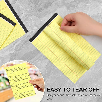 Utron 6 PCS Small Legal Pads 5x8 Yellow, Narrow Ruled Small Note Pads 5x8, Micro Perforated Writing Pad, College Ruled Legal Notepads 5x8 for Study, Office, To-Do Lists(30 Sheets/Small Notepad)