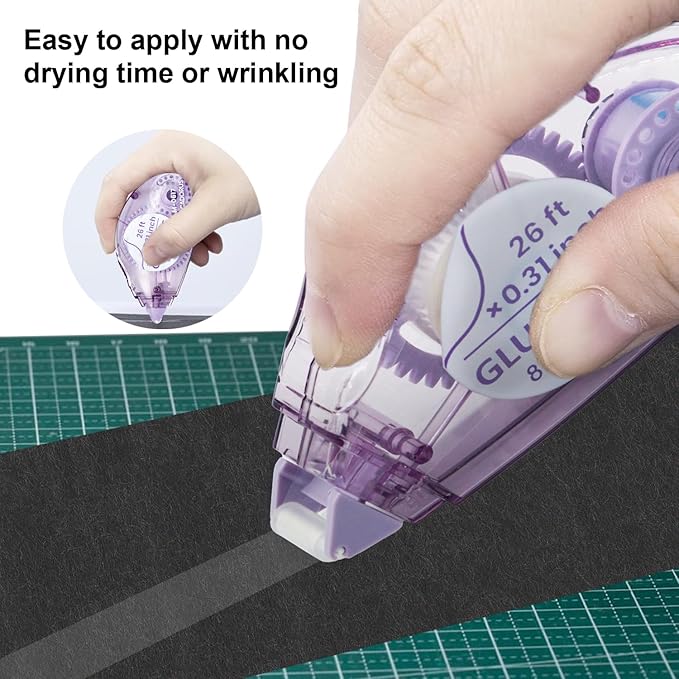 Double-Sided Tape Runner, Pack of 8, 0.31 Inches x 26 Ft Adhesive Tape Runners, Craft Supplies for Scrapbooking, Gift Wrapping, and Paper Art.