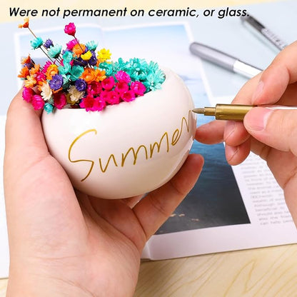 Dyvicl Metallic Markers Pens - Silver and Gold Paint Pens for Black Paper, Glass, Rock Painting, Halloween Pumpkin, Card Making, Scrapbook Album, Christmas DIY Art Craft Kid, Set of 8