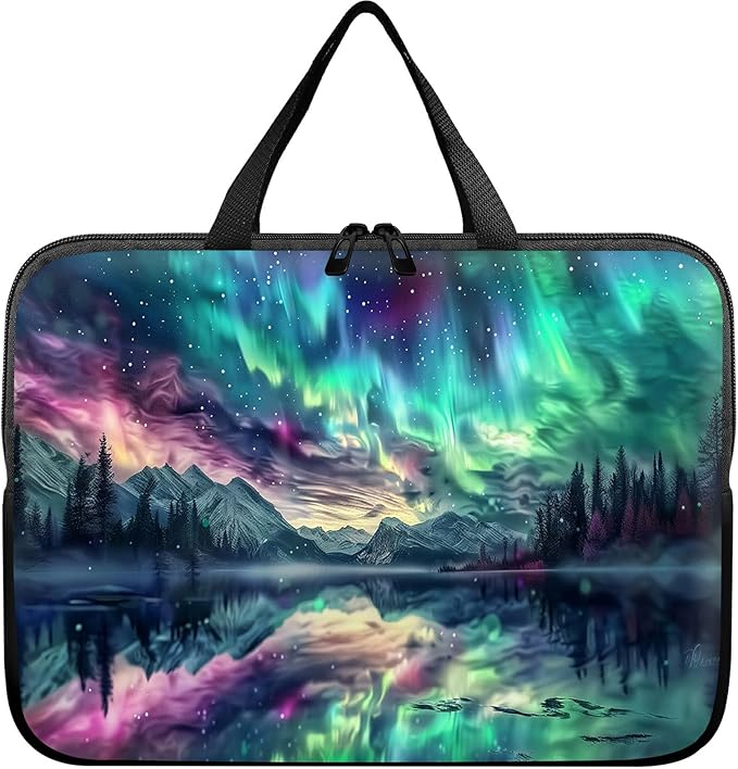 Universal Tablet Laptop Sleeve Case 10 inch, Aurora Landscape Slim Carrying Case Durable Handbag Travel Laptop Bag for 7 to 10-inch Laptops/Notebook/Kids Tablet/ipad/eBook Readers