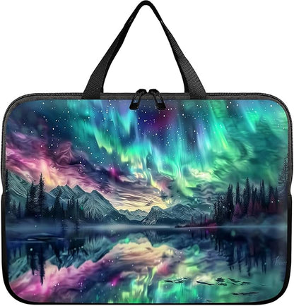 Universal Tablet Laptop Sleeve Case 10 inch, Aurora Landscape Slim Carrying Case Durable Handbag Travel Laptop Bag for 7 to 10-inch Laptops/Notebook/Kids Tablet/ipad/eBook Readers