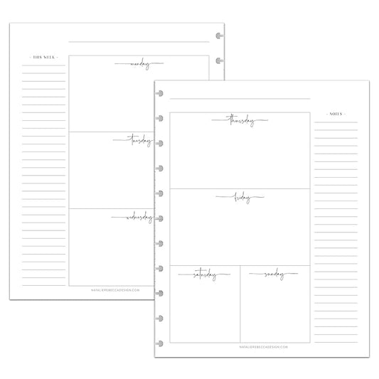 BetterNote Horizontal Undated Calendar Refill Pages for Disc Notebook, fits The Happy Planner, Discbound Levenger Circa, Staples Arc, TUL (Modern- 6 months, 11-Disc, 8.5"x11")