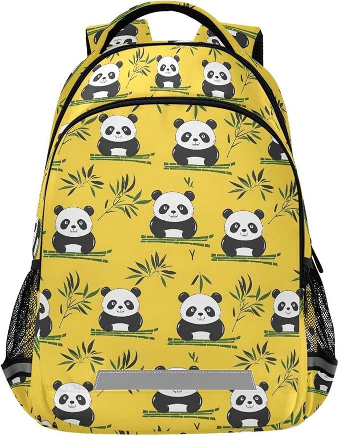 MNSRUU Laptop Backpack with Chest Strap, Panda and Bamboo School Backpack, Travel Hiking Backpack for Boys Girls Teen Adult, Rucksack, Knapsack