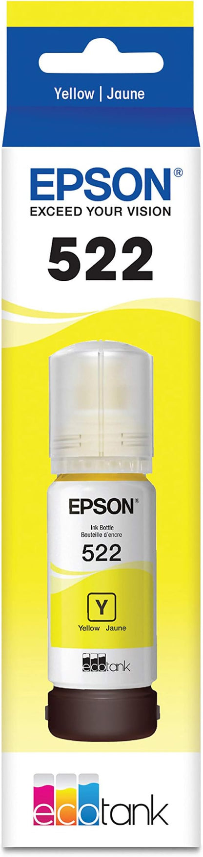 Epson EcoTank ET-15000 Wireless Color All-in-One Supertank Printer with Scanner & 522 EcoTank Ink Ultra-high Capacity Bottle Yellow (T522420-S) Works with EcoTank ET-2720