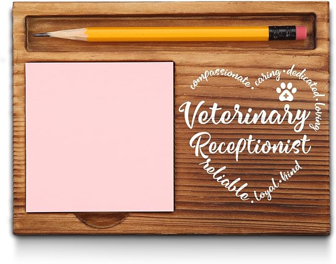 Veterinary Receptionist Gifts, Veterinary Receptionist Appreciation Gifts, Thank You Vet Receptionist Gifts for Vet Secretary, Vet Front Office Desk Self-Stick Note Pad Holders GSH10