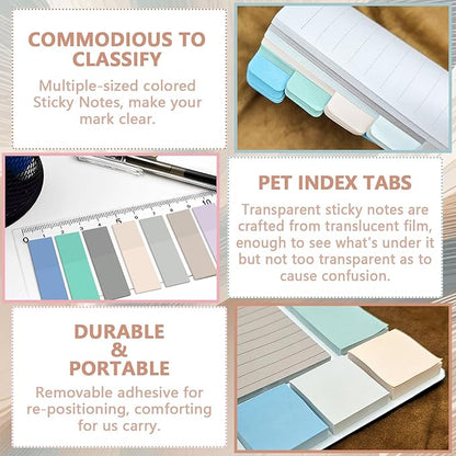 Sticky Notes Set, Sticky Notes Tabs, 920 Pack, Divider Sticky Notes, School Supplies, Office Supplies, Planner Sticky Notes, Sticky Note Dividers Tabs, Book Notes, Back to School Supplies (Blue-Large)