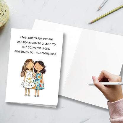 Funny Bestie Sister Birthday Card, Funny Birthday Card for Best Friend, Sister Birthday Card for Her, Best Gift for Her, Friendship Card, Friendship Card, Cute Card
