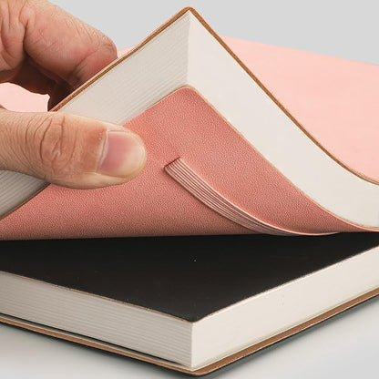 AHGXG Bullet Dotted Journal 2 Pack - B5 Large Journal Dot Grid Notebook (7.6'' X 10'') with Thick 120gsm Dot Paper, Soft Leather Cover, Total 384 Pages, Inner Pocket - BlackPink