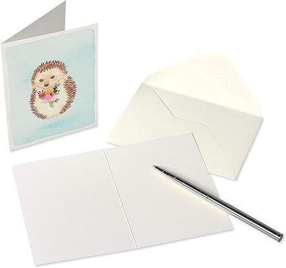 Papyrus Blank Cards with Envelopes, Hedgehog with Flower (14-Count)
