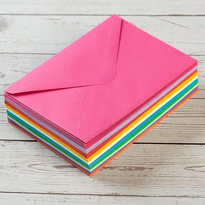 50 Pack A6 Envelopes for 4 x 6 Greeting Cards, Birthday Party, Photos, Baby Shower and Wedding Invitation Cards, 6 1/2 x 4 3/4 Inches (Multicolor)