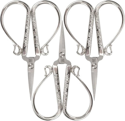 JubileeYarn Classic Chinese Small Embroidery Craft Scissors - Silver - 3 Scissors