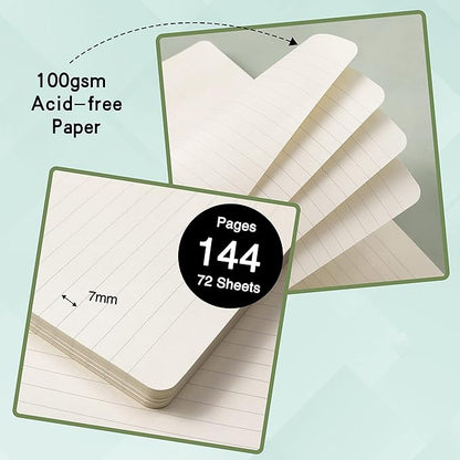 Ruled Notebook/Journal - Classic Lined Journal/Notebook, Hardcover with Thick Paper, 5.3" x 8.26", Banded + Pen Holder +Inner Pocket - Burgundy