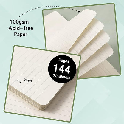 Ruled Notebook/Journal - Classic Lined Journal/Notebook, Hardcover with Thick Paper, 5.7" x 8.4", Banded + Pen Holder +Inner Pocket - Orange