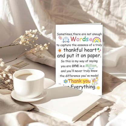 Bright & Colorful Thank You Gift Card for Women, Men, Teachers, Bosses, Friends, Family, School Counselors – Perfect for Appreciation Gifts with Envelope