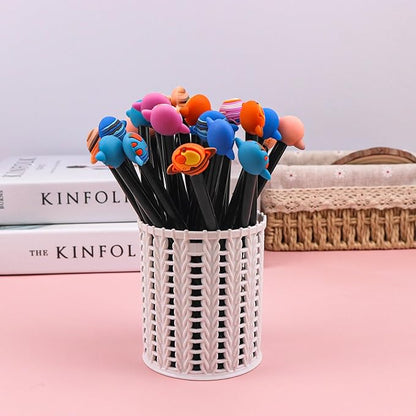 Cute Kawaii Pens, Cartoon Fun Pens Gel Ink Creative Planet Pens Novelty Cool Ballpoint Neutral Pens Office Back to School Supplies for Writing, Kids Teachers Gifts, Black Refill 0.5mm (Set of 30)