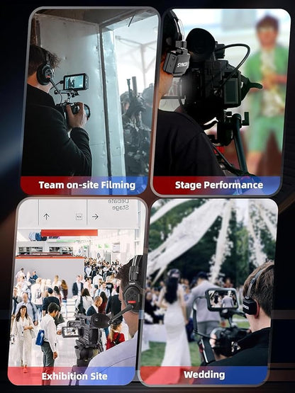 SYNCO XTALK X2 Wireless Intercom Headset System 2.4GHz 1148ft/350m Long Distance Range Real-time Monitoring Communication Headset for Live Show Stage Performance Movie Shoot (X2 for 2 persons)