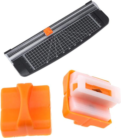 SING F LTD Paper Cutter Replacement, A4 Paper Cutter Blades Cutting Tool with Safe Pressing Design 10pcs Orange