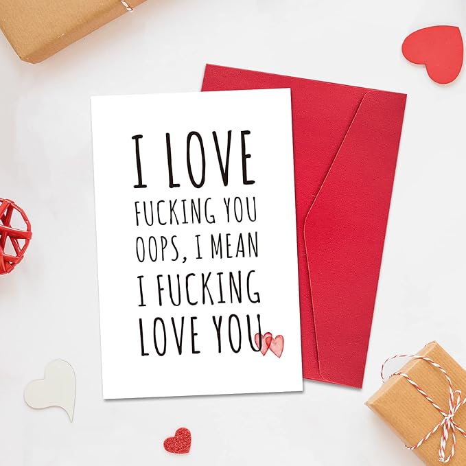 Ogeby Cute Valentines Day Card for Girlfriend, Sweet Valentines Day Cards Gifts for Her, Lovely Anniversary Cards Gifts for Wife, Humor I Love You Card