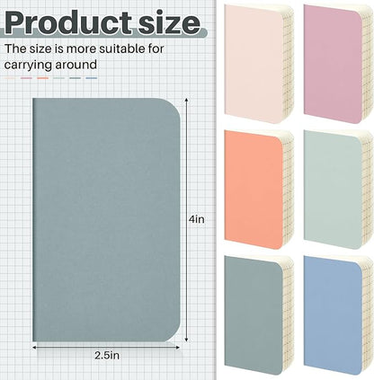 Outus 36 Pcs Pocket Notebook Mini Journal 2.5" x 4" Kraft Paper Mini Notepad Bulk Softcover Pocket Notepad Memo Diary Subject Notebooks for Student Traveler School(Morandi Color)