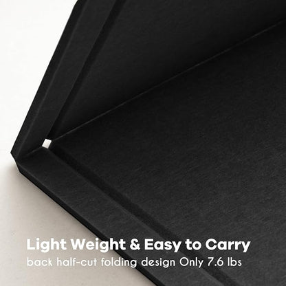 Extra Large Bulletin Board - 96 x 48 Inches, Decorative Felt Pin Board for Wall - 8' x 4' Foldable Photo Display Board with Self-Adhesive Tape, Includes 20 Push Pins - Black