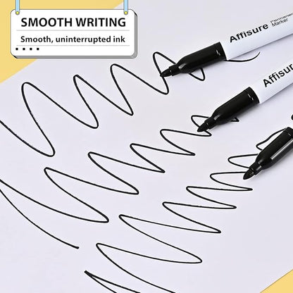 Permanent markers, 100 packs permanent markers bulk, quick drying in one second, waterproof, smooth, not easy to erase, durable, can be marked on glass, tiles and cloth, office supplies …