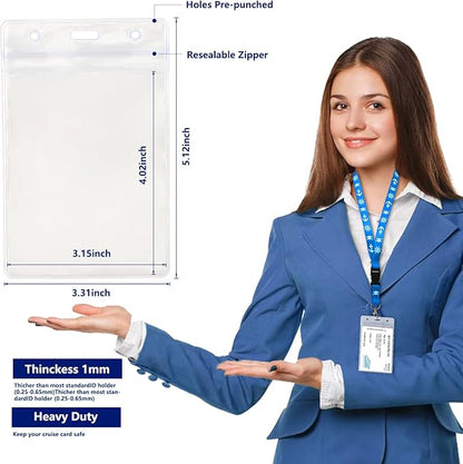 Cruise Lanyards, 4 Pack Waterproof Lanyards with ID Badge Reel Holder, Detachable Buckle for Ship Key Cards, Cruise Ship Essentials