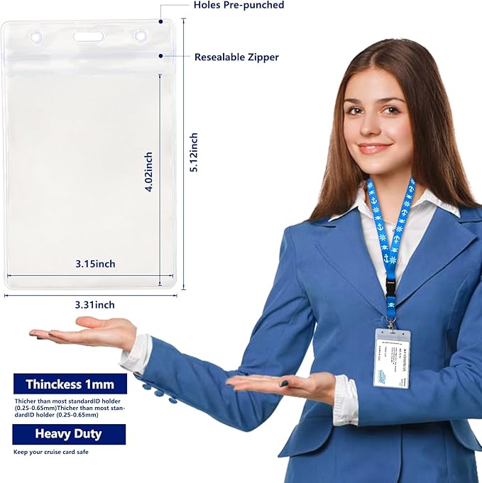 Cruise Lanyards, 4 PCS Lanyards for Cruise Ship Cards, Badge Holder Lanyard with Detachable Buckle, Waterproof ID Badge Holder for Cruises Ships Key Cards, Cruise Ship Essentials